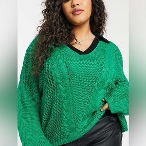 OVERSIZED SWEATER IN EMERALD by Glamorous Curve